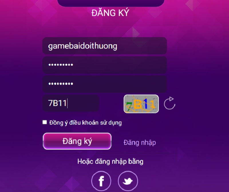 Biểu mẫu đăng ký tài khoản chơi game tại cổng game R88Vin 