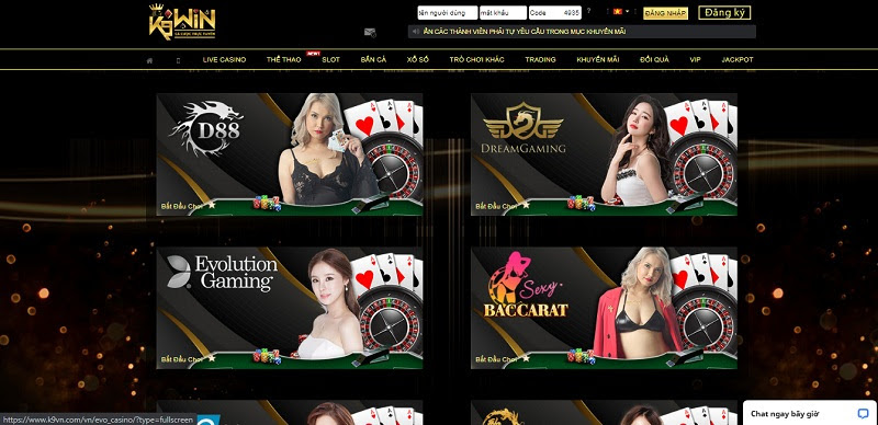Game Casino hấp dẫn tại nhà cái cá cược hàng đầu K9Win